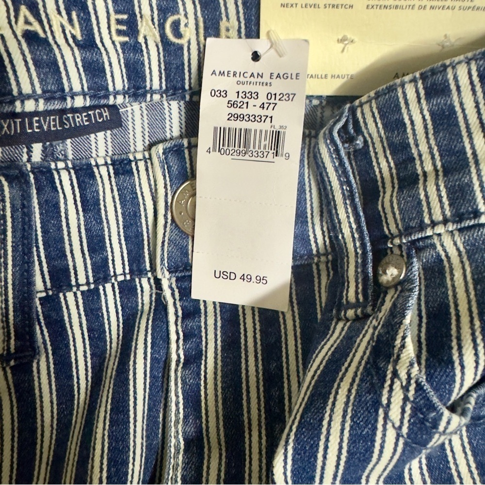 New American Eagle Hi - Rise Shortie Shorts 
Size 0,00,4,8,14,16 blue/white - Picture 6 of 7